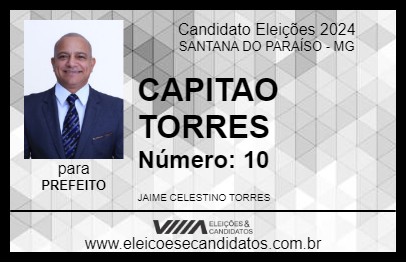 Candidato CAPITAO TORRES 2024 - SANTANA DO PARAÍSO - Eleições