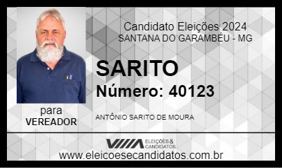 Candidato SARITO 2024 - SANTANA DO GARAMBÉU - Eleições