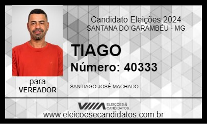 Candidato TIAGO 2024 - SANTANA DO GARAMBÉU - Eleições