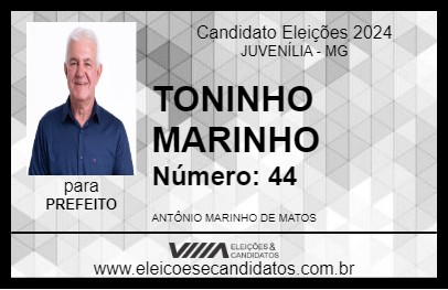 Candidato TONINHO MARINHO 2024 - JUVENÍLIA - Eleições