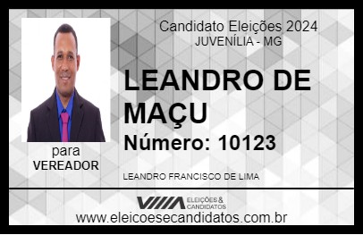 Candidato LEANDRO DE MAÇU 2024 - JUVENÍLIA - Eleições