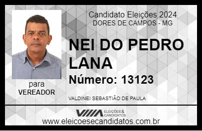 Candidato NEI DO PEDRO LANA 2024 - DORES DE CAMPOS - Eleições