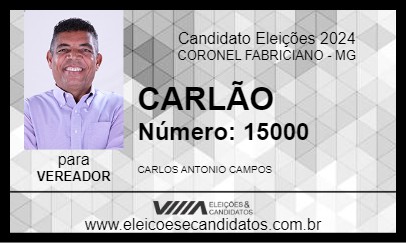 Candidato CARLÃO 2024 - CORONEL FABRICIANO - Eleições