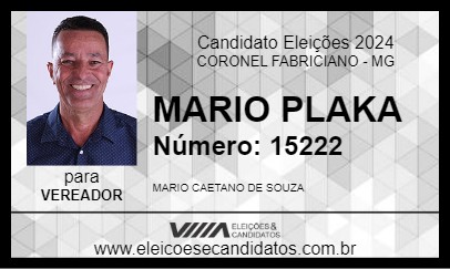 Candidato MARIO PLAKA 2024 - CORONEL FABRICIANO - Eleições