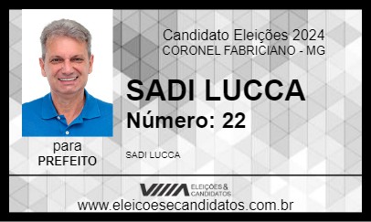 Candidato SADI LUCCA 2024 - CORONEL FABRICIANO - Eleições