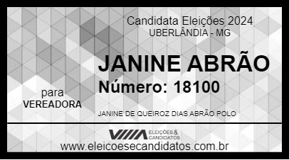 Candidato JANINE ABRÃO 2024 - UBERLÂNDIA - Eleições