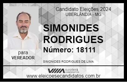 Candidato SIMONIDES RODRIGUES 2024 - UBERLÂNDIA - Eleições