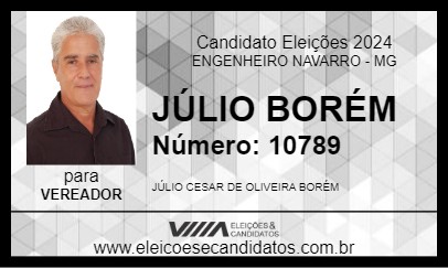 Candidato JÚLIO BORÉM 2024 - ENGENHEIRO NAVARRO - Eleições