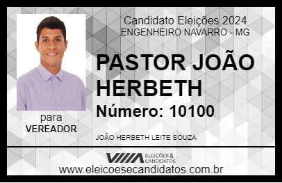 Candidato PASTOR JOÃO HERBETH 2024 - ENGENHEIRO NAVARRO - Eleições