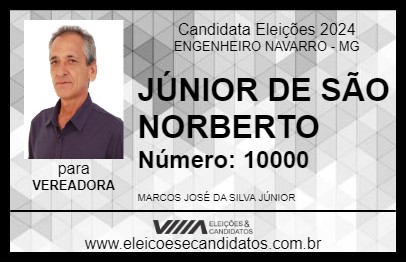 Candidato JÚNIOR DE SÃO NORBERTO 2024 - ENGENHEIRO NAVARRO - Eleições