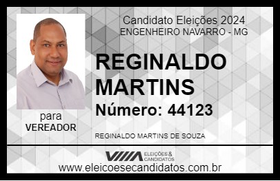 Candidato REGINALDO MARTINS 2024 - ENGENHEIRO NAVARRO - Eleições