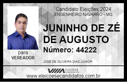 Candidato JUNINHO DE ZÉ DE AUGUSTO 2024 - ENGENHEIRO NAVARRO - Eleições