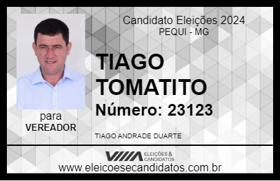 Candidato TIAGO TOMATITO 2024 - PEQUI - Eleições