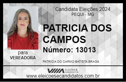 Candidato PATRICIA DOS CAMPOS 2024 - PEQUI - Eleições