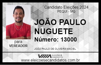 Candidato JOÃO PAULO NUGUETE 2024 - PEQUI - Eleições