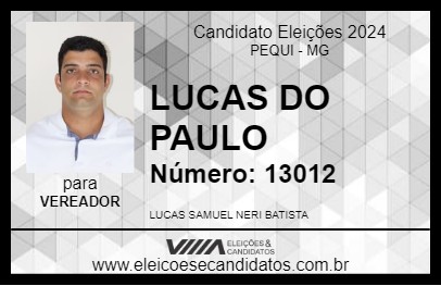 Candidato LUCAS DO PAULO 2024 - PEQUI - Eleições