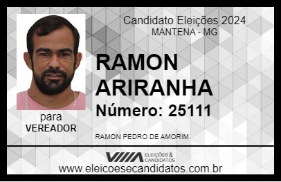 Candidato RAMON ARIRANHA 2024 - MANTENA - Eleições