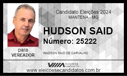 Candidato HUDSON SAID 2024 - MANTENA - Eleições