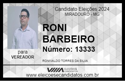 Candidato RONI BARBEIRO 2024 - MIRADOURO - Eleições