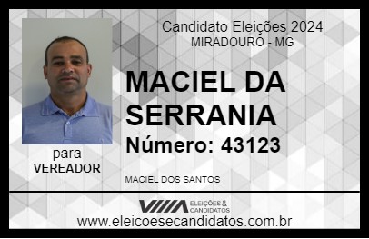 Candidato MACIEL DA SERRANIA 2024 - MIRADOURO - Eleições