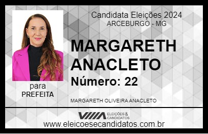 Candidato MARGARETH ANACLETO 2024 - ARCEBURGO - Eleições