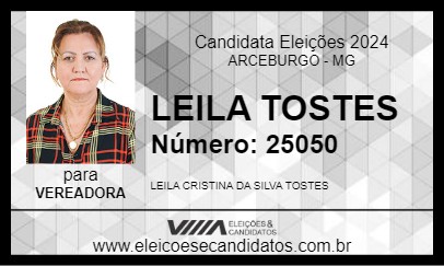 Candidato LEILA TOSTES 2024 - ARCEBURGO - Eleições