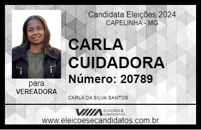 Candidato CARLA CUIDADORA 2024 - CAPELINHA - Eleições