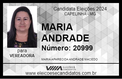 Candidato MARIA ANDRADE 2024 - CAPELINHA - Eleições