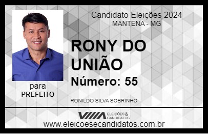 Candidato RONY DO UNIÃO 2024 - MANTENA - Eleições