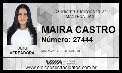 Candidato MAIRA CASTRO 2024 - MANTENA - Eleições