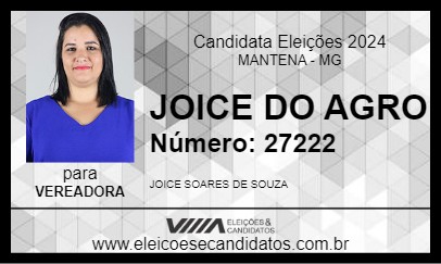 Candidato JOICE DO AGRO 2024 - MANTENA - Eleições