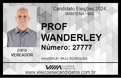 Candidato PROF WANDERLEY 2024 - MANTENA - Eleições