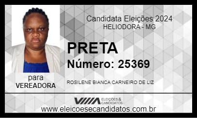 Candidato PRETA 2024 - HELIODORA - Eleições