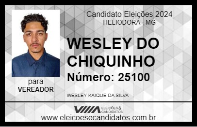 Candidato WESLEY DO CHIQUINHO 2024 - HELIODORA - Eleições