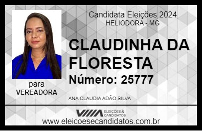 Candidato CLAUDINHA DA FLORESTA 2024 - HELIODORA - Eleições