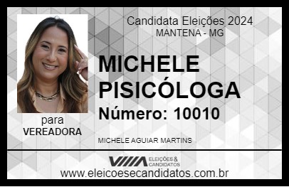 Candidato MICHELE PISICÓLOGA 2024 - MANTENA - Eleições