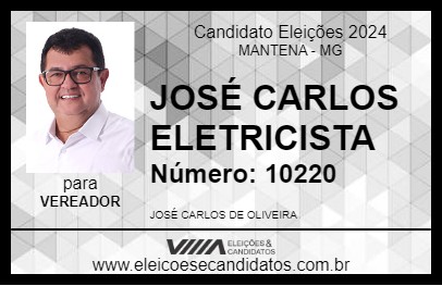 Candidato JOSÉ CARLOS ELETRICISTA 2024 - MANTENA - Eleições