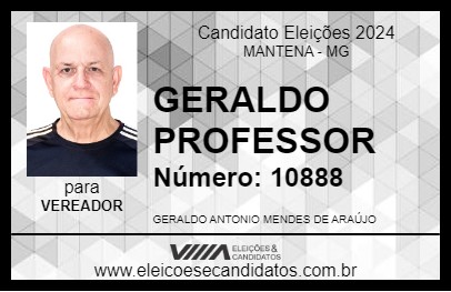 Candidato GERALDO PROFESSOR 2024 - MANTENA - Eleições