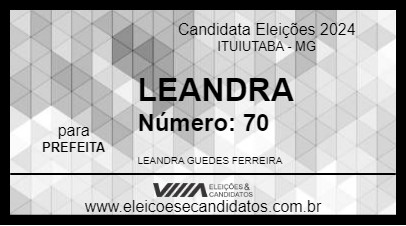 Candidato LEANDRA 2024 - ITUIUTABA - Eleições