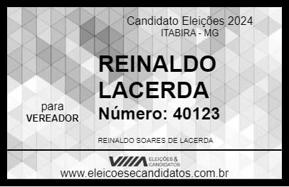 Candidato REINALDO LACERDA 2024 - ITABIRA - Eleições