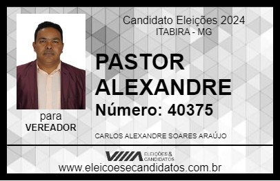 Candidato PASTOR ALEXANDRE 2024 - ITABIRA - Eleições