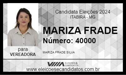 Candidato MARIZA FRADE 2024 - ITABIRA - Eleições