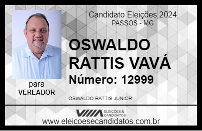 Candidato OSWALDO RATTIS VAVÁ 2024 - PASSOS - Eleições