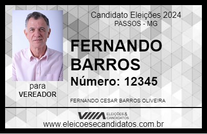 Candidato FERNANDO BARROS 2024 - PASSOS - Eleições