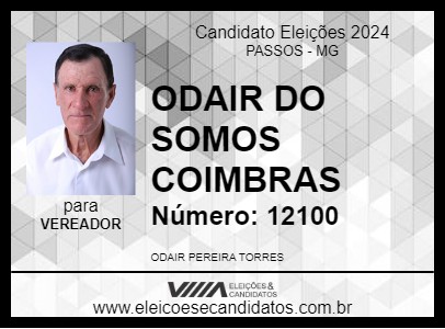 Candidato ODAIR DO SOMOS COIMBRAS 2024 - PASSOS - Eleições