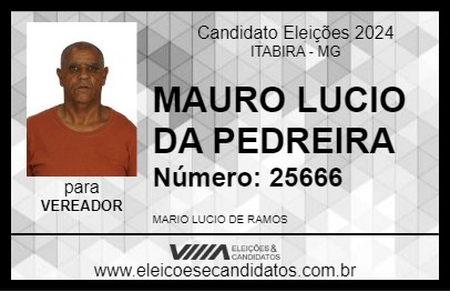 Candidato MAURO LUCIO  DA PEDREIRA 2024 - ITABIRA - Eleições