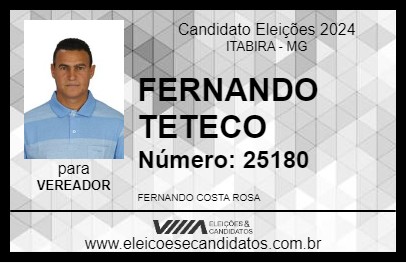 Candidato FERNANDO TETECO 2024 - ITABIRA - Eleições