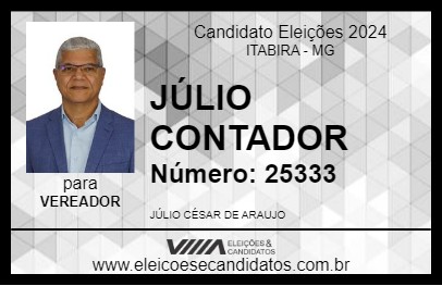 Candidato JÚLIO CONTADOR 2024 - ITABIRA - Eleições