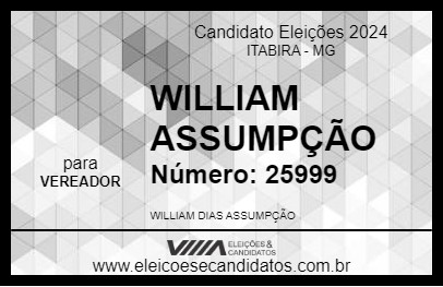 Candidato WILLIAM ASSUMPÇÃO 2024 - ITABIRA - Eleições