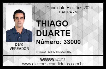 Candidato THIAGO DUARTE 2024 - ITABIRA - Eleições